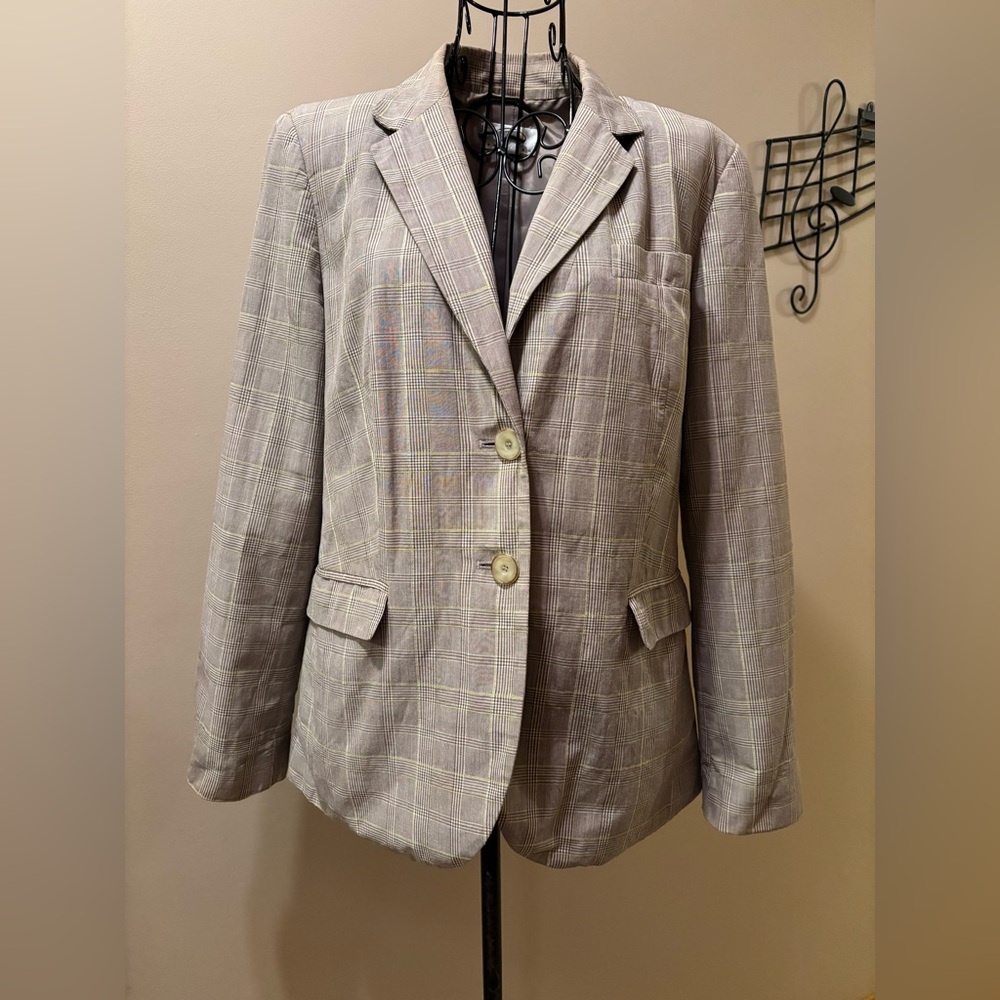 $12 LASR CALL BEFORE DONATING Talbots Petites Women's Glen Plaid Blazer
